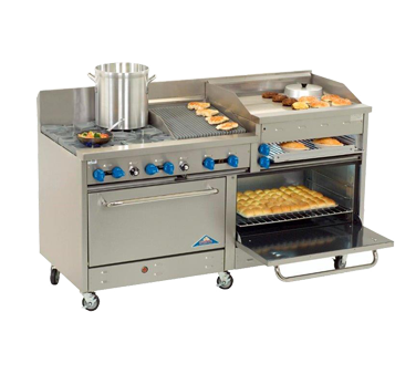Comstock-Castle , 2F330-2RB-24B, Range, 72" Restaurant, Gas