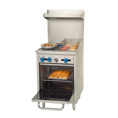 Comstock-Castle , F318-12, Range, 24", 2 Burners, 12" Griddle