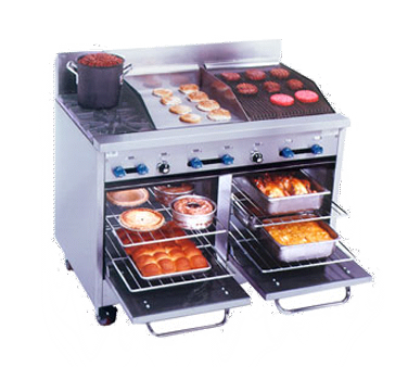 Comstock-Castle , F3218-18-1.5RB, Range, 48", 2 Burners, 18" Griddle, 18" Charbroiler
