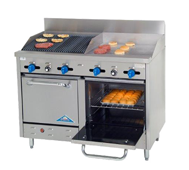 Comstock-Castle , F3218-24-2RB, Range, 48", 24" Griddle, 24" Charbroiler