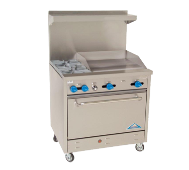 Comstock-Castle , F330-24, Range, 36", 2 Burners, 24" Griddle