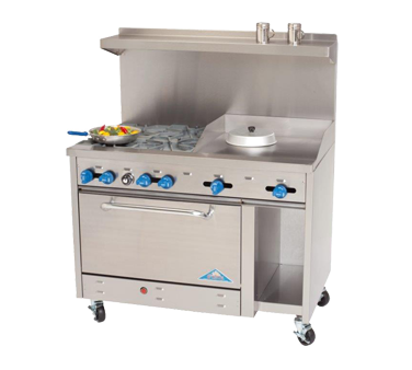 Comstock-Castle , F3430-24, Range, 48", 4 Open Burners, 24" Griddle